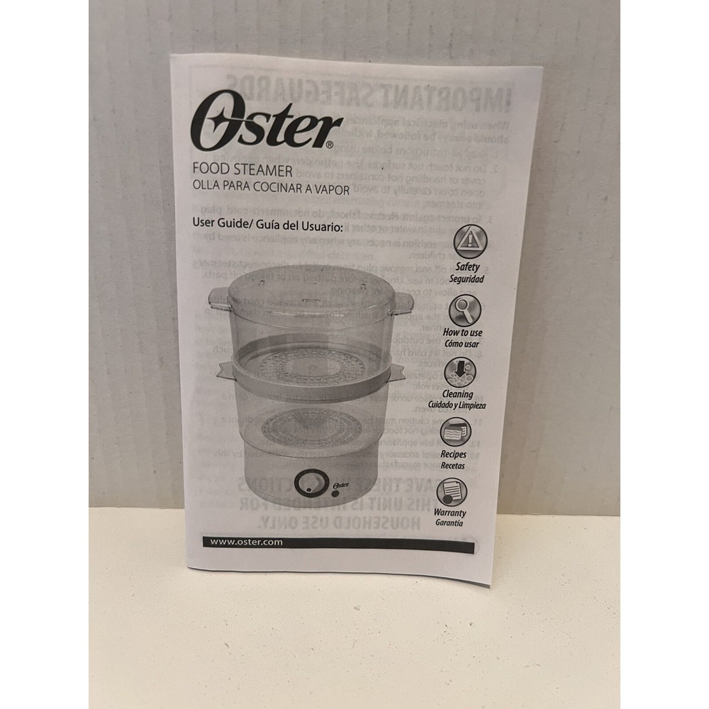 OSTER Double Tiered Food‎ Electric Steamer Instructions ONLY 5 Qt CKSTSTMD5-W